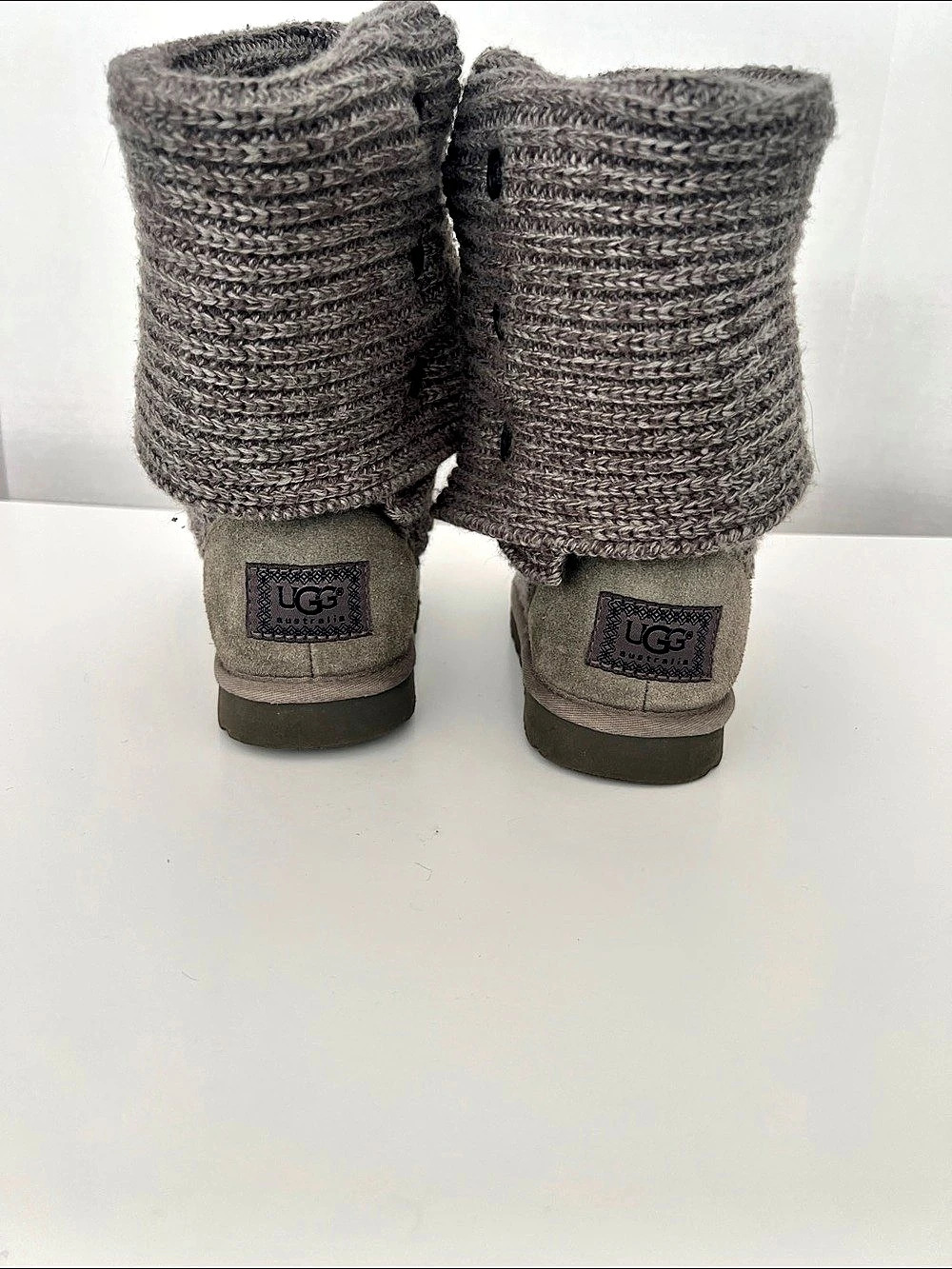 UGG Classic Cardy Gray Knit Cuff Boots